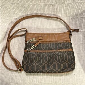 Brown and Tan Crossbody Bag